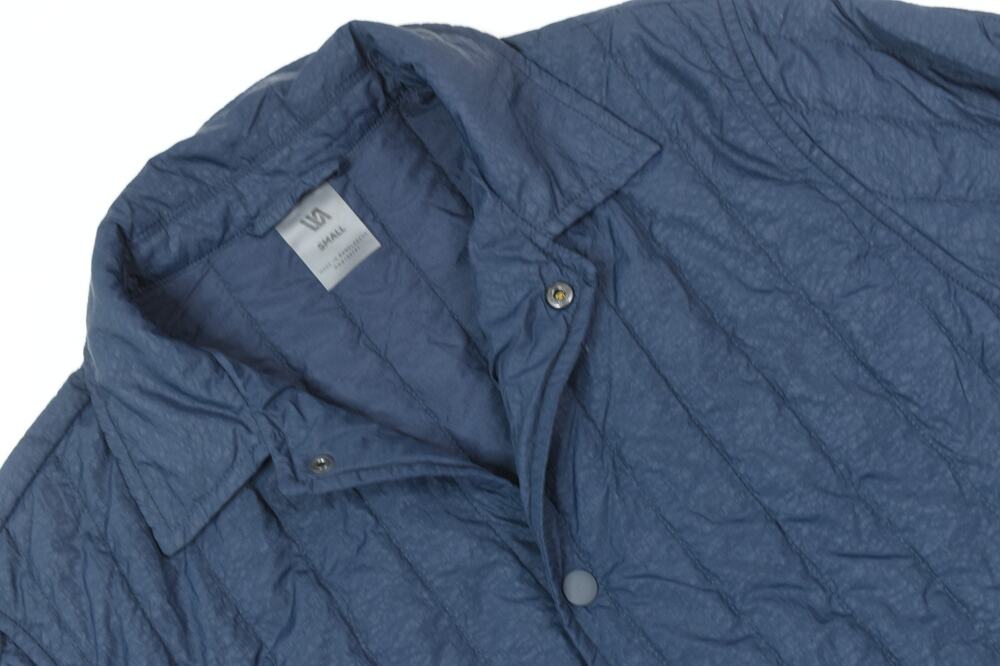 VRST Blue Quilted Button-Down Shirt Jacket